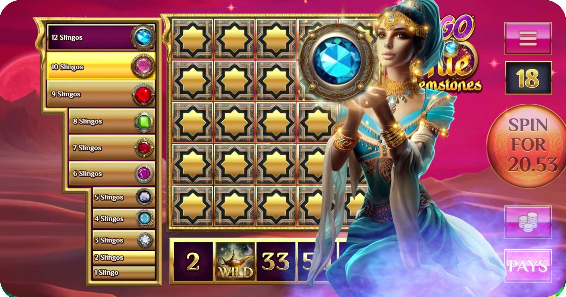 Slingo Genie Gemstones: cómo jugar, bonus y jackpots