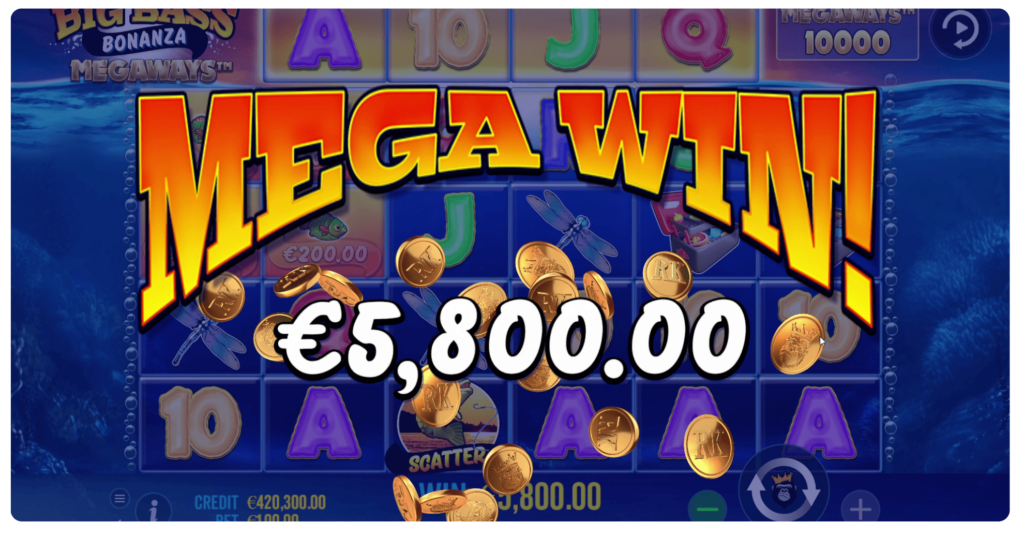 Mega Win en Big Bass Bonanza Megaways