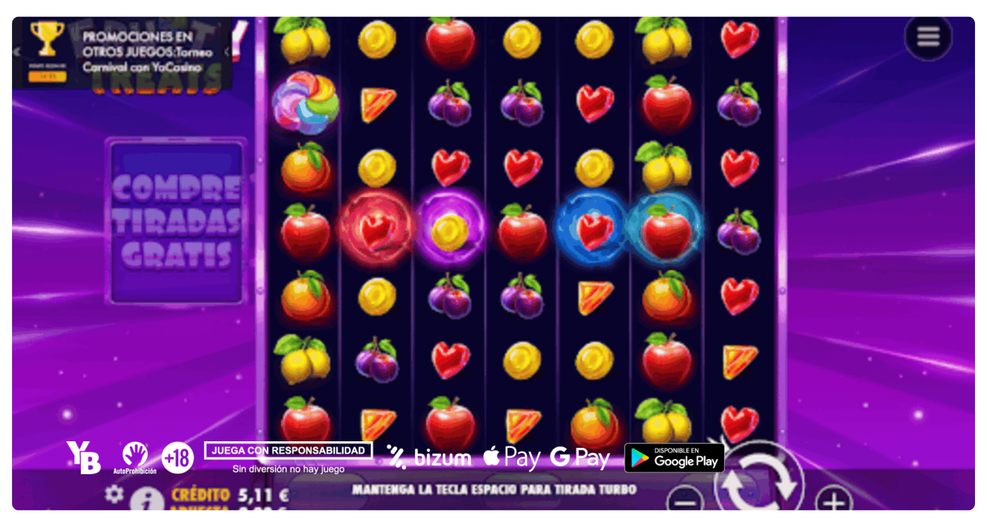 Reseña de la tragaperras Fruity Treats