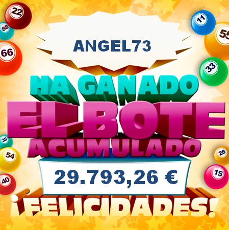 ANGEL73 se lleva el mayor bote de bingo online