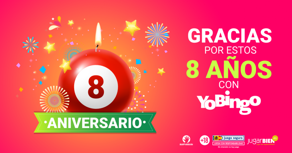 8º aniversario de YoBingo, ¡gracias por participar!