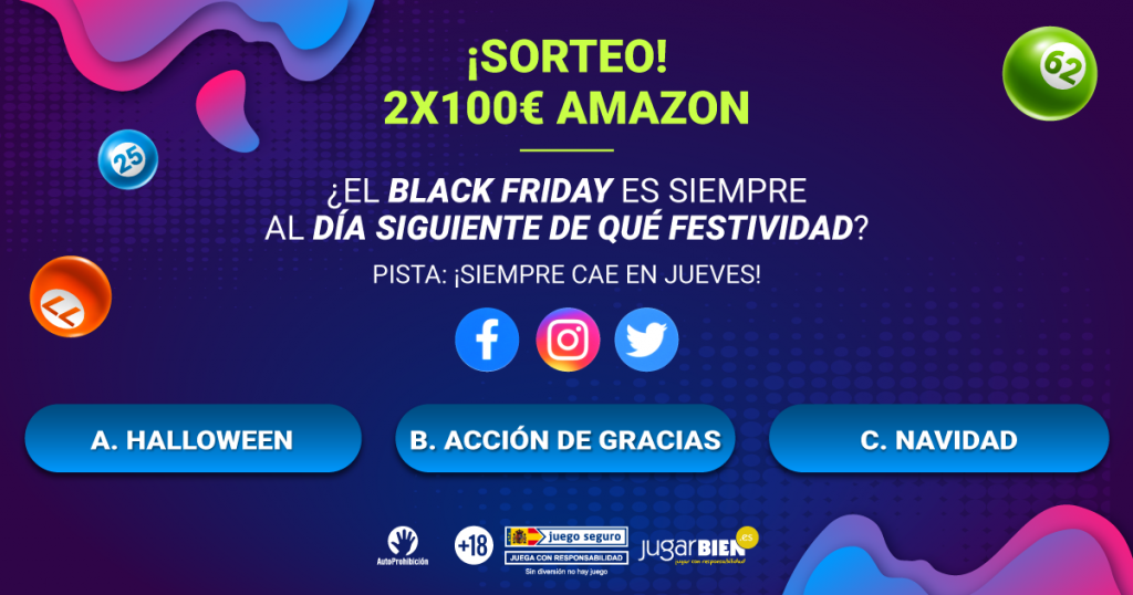 Sorteo por el Black Friday: ¡2×100€ en Amazon!