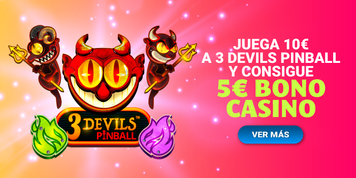 ¡Consigue 5€ de bono con 3 Devils Pinball!