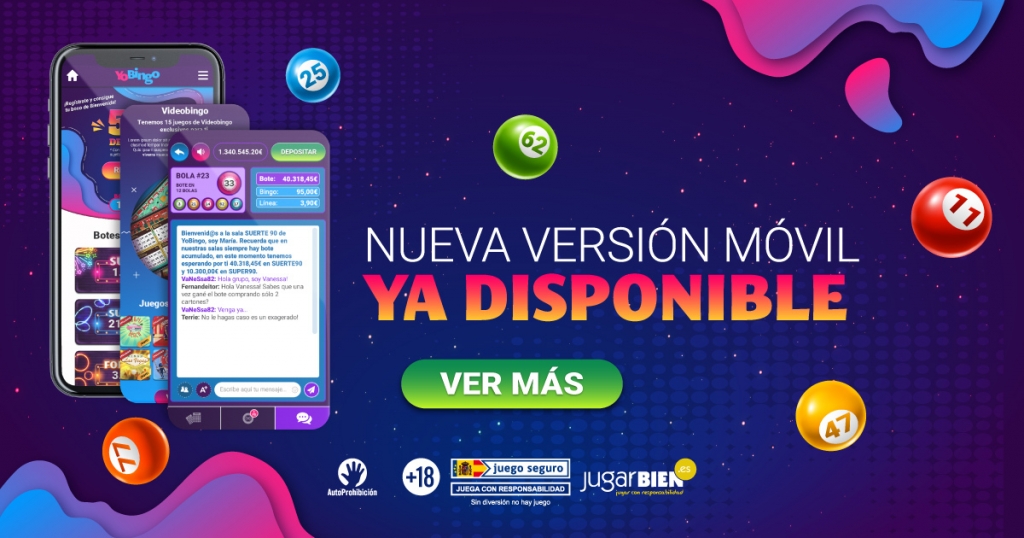 ¡Nuevo diseño móvil de YoBingo!